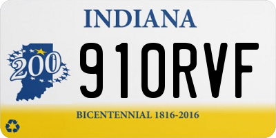 IN license plate 910RVF