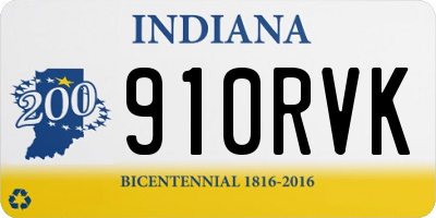 IN license plate 910RVK