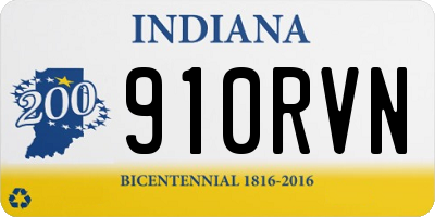 IN license plate 910RVN