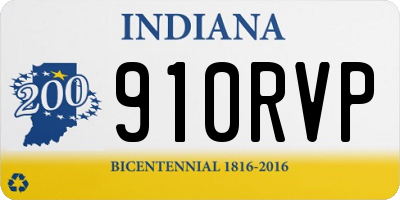 IN license plate 910RVP