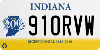 IN license plate 910RVW