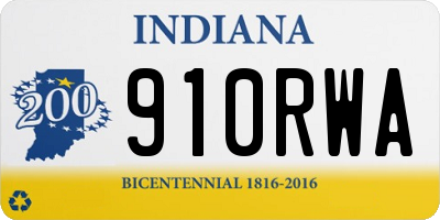 IN license plate 910RWA