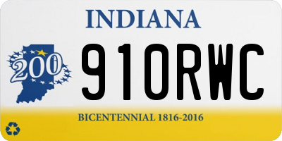 IN license plate 910RWC