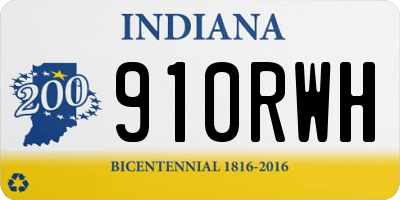 IN license plate 910RWH