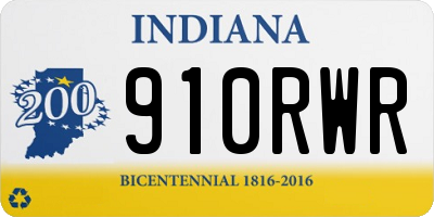 IN license plate 910RWR
