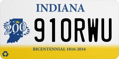 IN license plate 910RWU