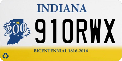 IN license plate 910RWX