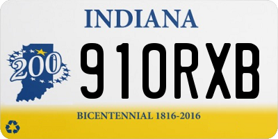 IN license plate 910RXB
