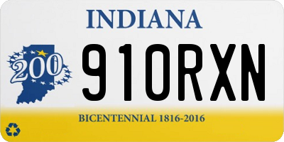 IN license plate 910RXN