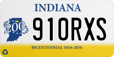IN license plate 910RXS