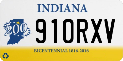IN license plate 910RXV