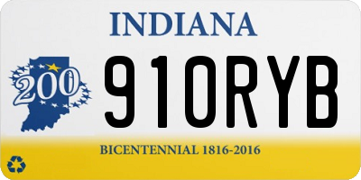 IN license plate 910RYB