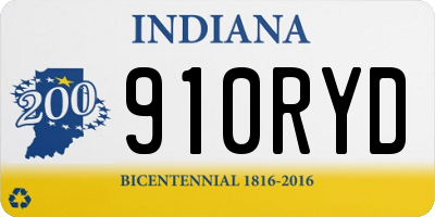 IN license plate 910RYD