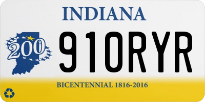 IN license plate 910RYR