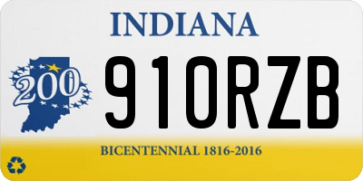 IN license plate 910RZB