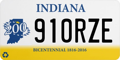 IN license plate 910RZE
