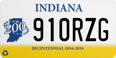 IN license plate 910RZG