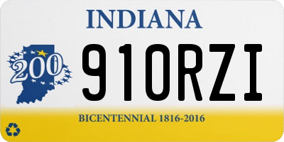 IN license plate 910RZI
