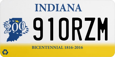 IN license plate 910RZM