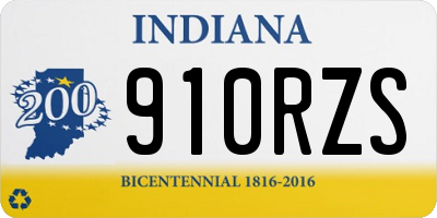 IN license plate 910RZS