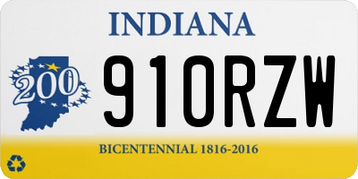 IN license plate 910RZW