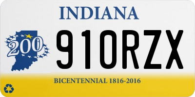 IN license plate 910RZX