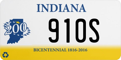 IN license plate 910S