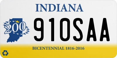 IN license plate 910SAA