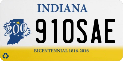 IN license plate 910SAE
