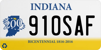 IN license plate 910SAF