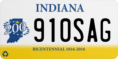 IN license plate 910SAG