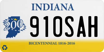 IN license plate 910SAH