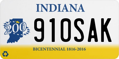 IN license plate 910SAK