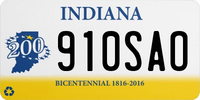IN license plate 910SAO