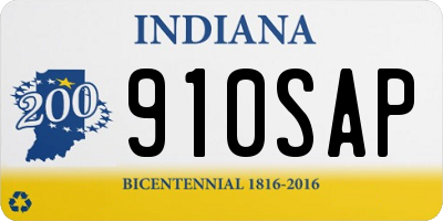 IN license plate 910SAP
