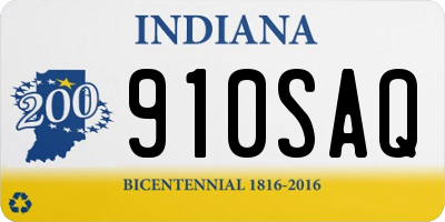 IN license plate 910SAQ