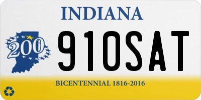 IN license plate 910SAT