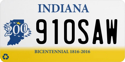 IN license plate 910SAW
