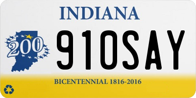 IN license plate 910SAY
