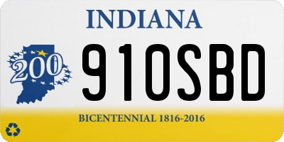 IN license plate 910SBD