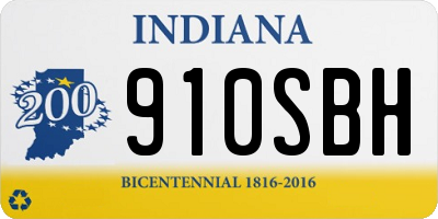 IN license plate 910SBH