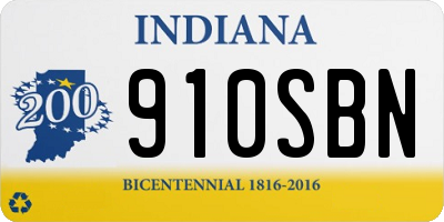 IN license plate 910SBN