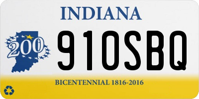 IN license plate 910SBQ