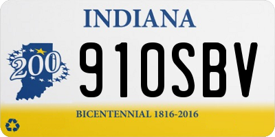 IN license plate 910SBV