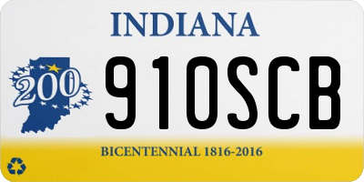 IN license plate 910SCB
