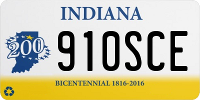 IN license plate 910SCE