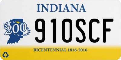 IN license plate 910SCF