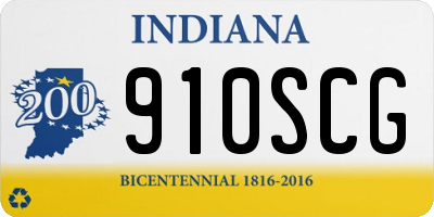 IN license plate 910SCG