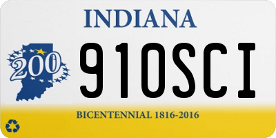 IN license plate 910SCI