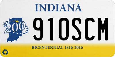 IN license plate 910SCM